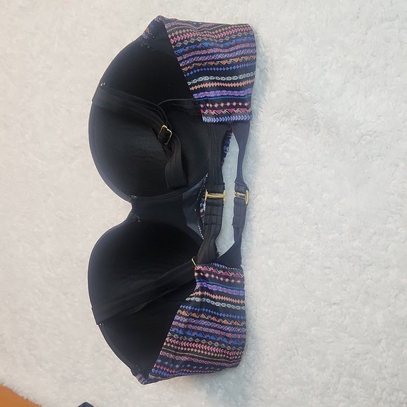 Swim Suits For All. Top Size 14.  Bottom Size 12. EUC. Black W/Multi Designd - Picture 7 of 8